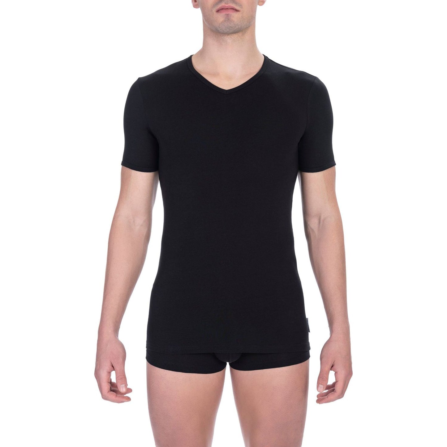 Bikkembergs Sleek Bi-Pack V-Neck T-Shirt Ensemble black-cotton-t-shirt-34