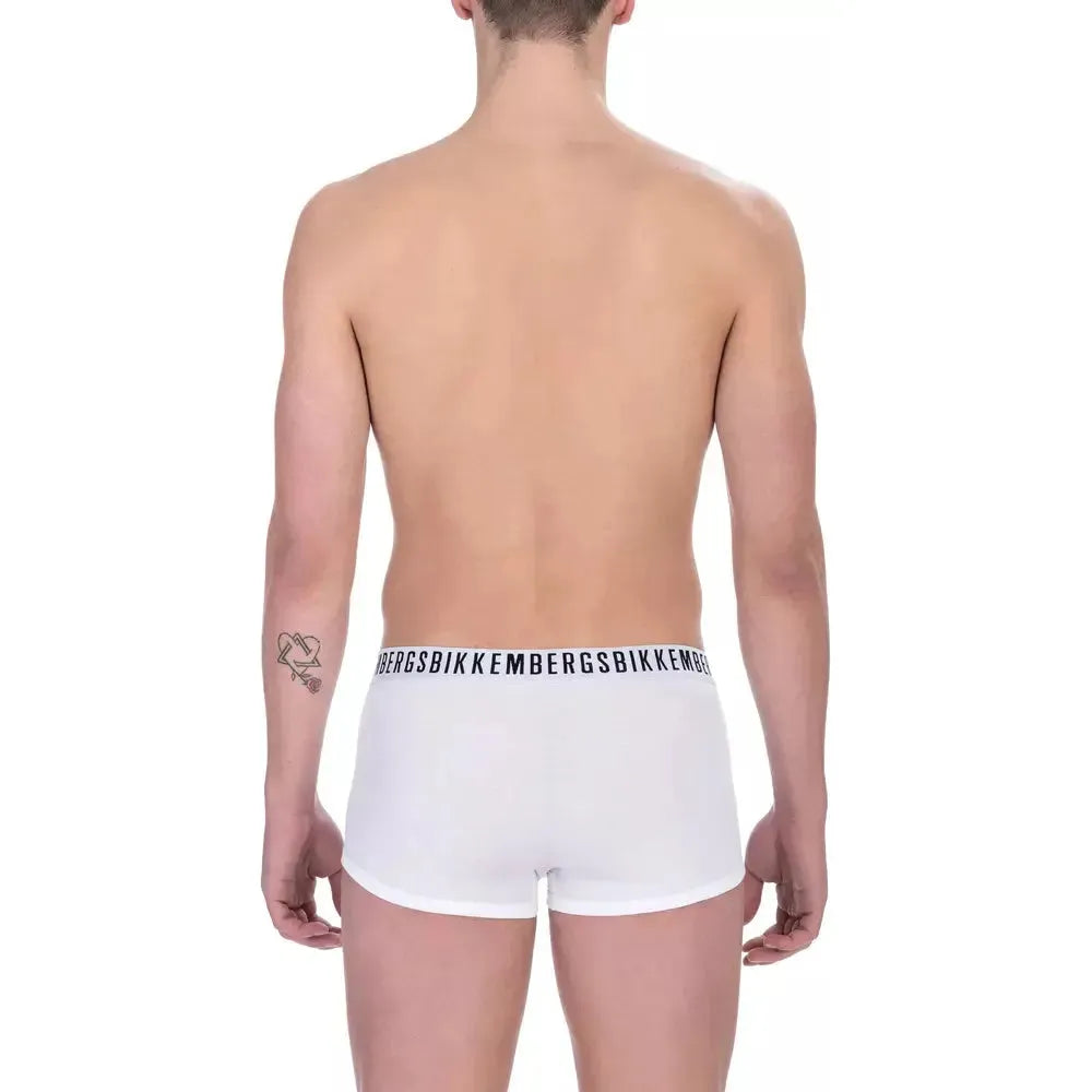 Bikkembergs Sleek White Trunk Bi-pack for Men white-cotton-underwear-9