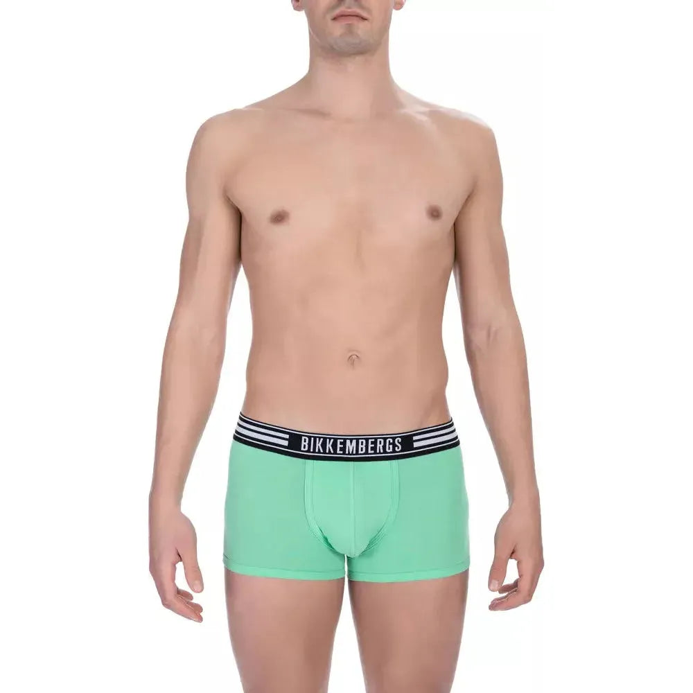 Bikkembergs Emerald Comfort Cotton Stretch Trunks Twin Pack green-cotton-underwear
