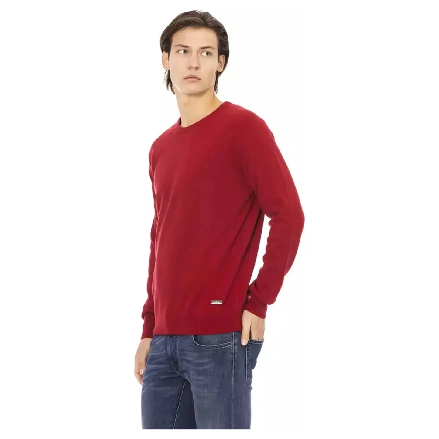 Baldinini Trend Elevated Elegance Crewneck Sweater in Red red-wool-sweater-3