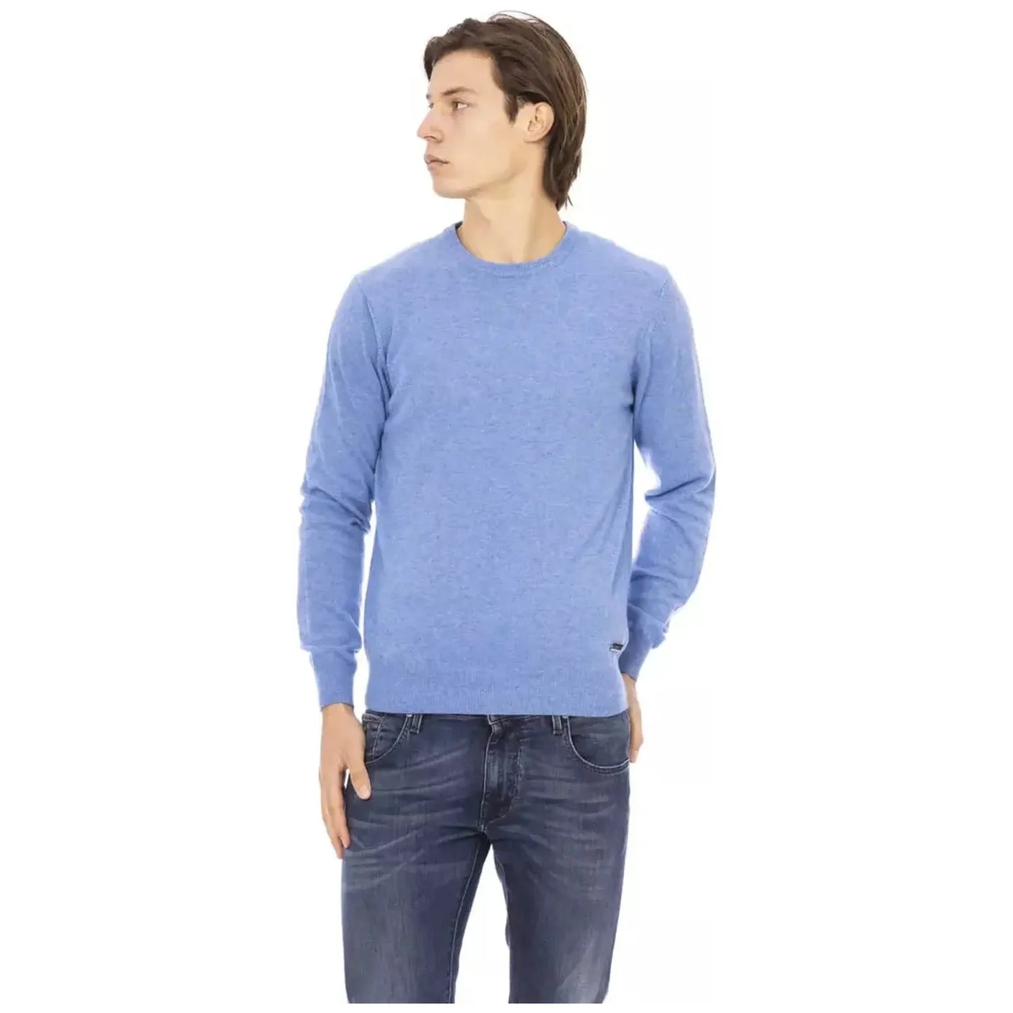 Baldinini TrendElegant Light Blue Crewneck Sweater for MenMcRichard Designer Brands£99.00