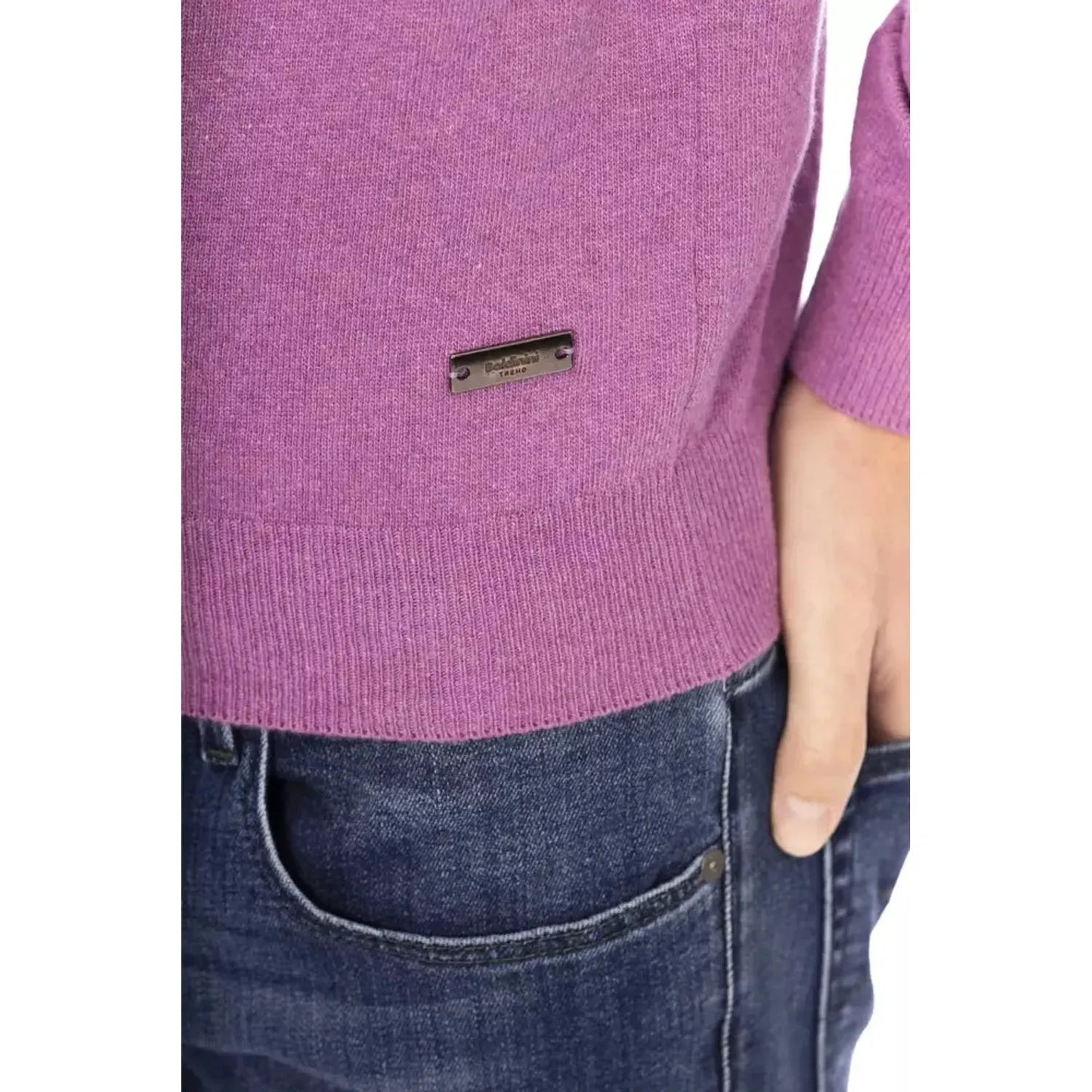 Baldinini Trend Elegant Purple Wool-Blend Crewneck Sweater violet-wool-sweater