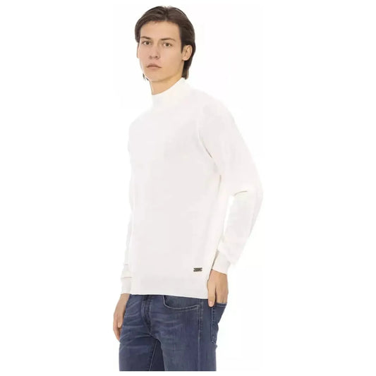 Baldinini Trend Elegant White Turtleneck Sweater white-sweater-1