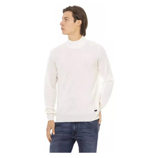 Baldinini Trend Elegant White Turtleneck Sweater white-sweater-1