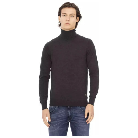 Baldinini TrendElegant Gray Crewneck Sweater with Metal MonogramMcRichard Designer Brands£109.00