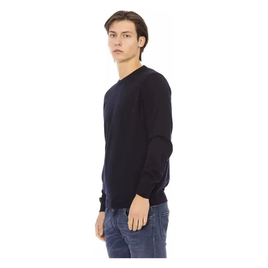Baldinini Trend Elegant Crewneck Blue Sweater - 100% Fabric blue-sweater
