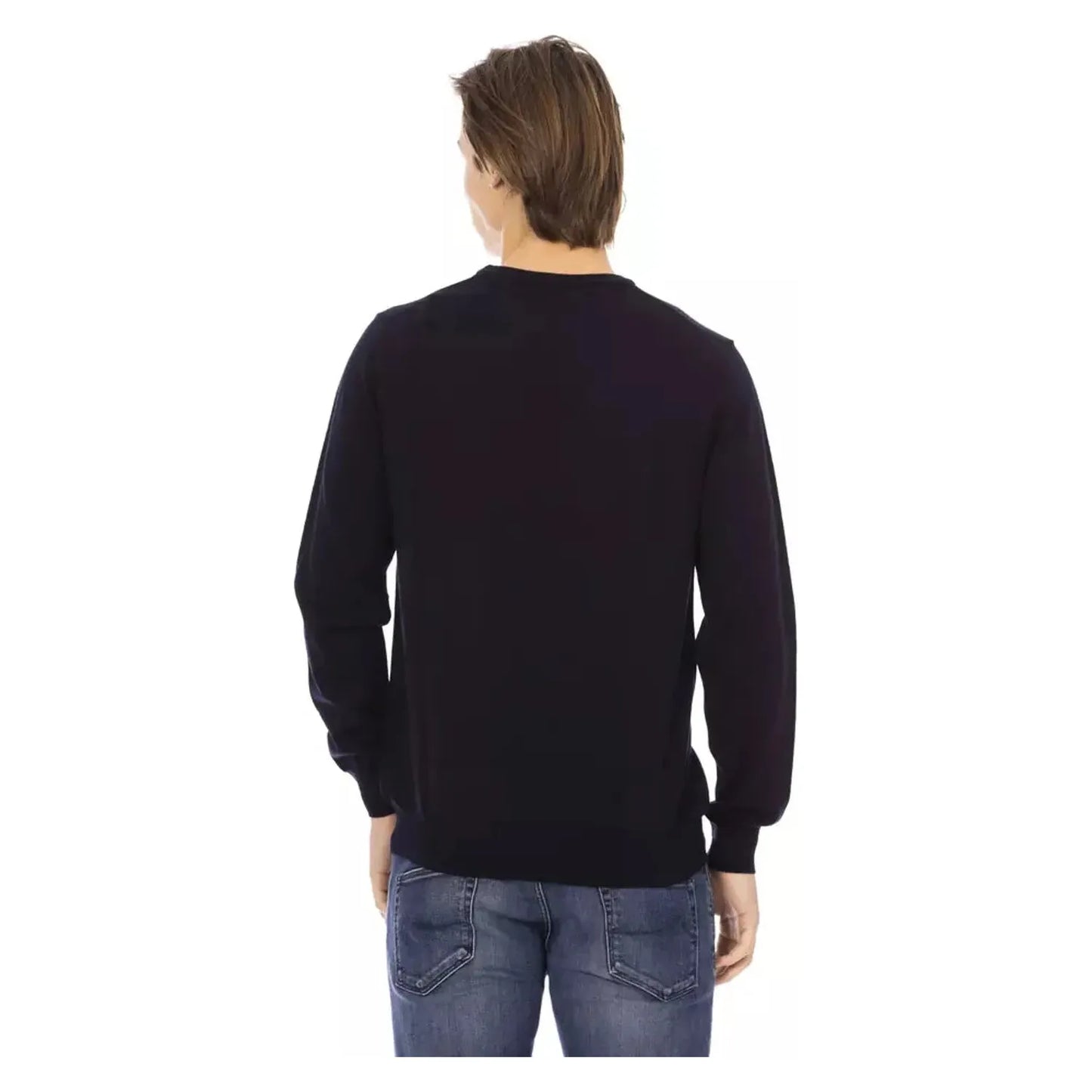 Baldinini Trend Elegant Crewneck Blue Sweater - 100% Fabric blue-sweater