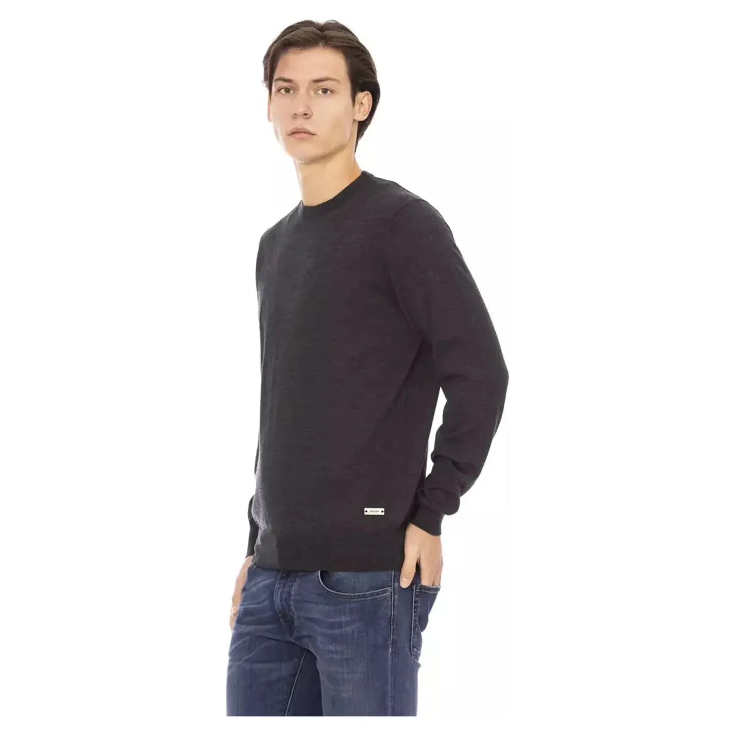 Baldinini Trend Elegant Crewneck Monogram Sweater gray-sweater-1 product-22433-1832462213-25-79fad64e-506.webp