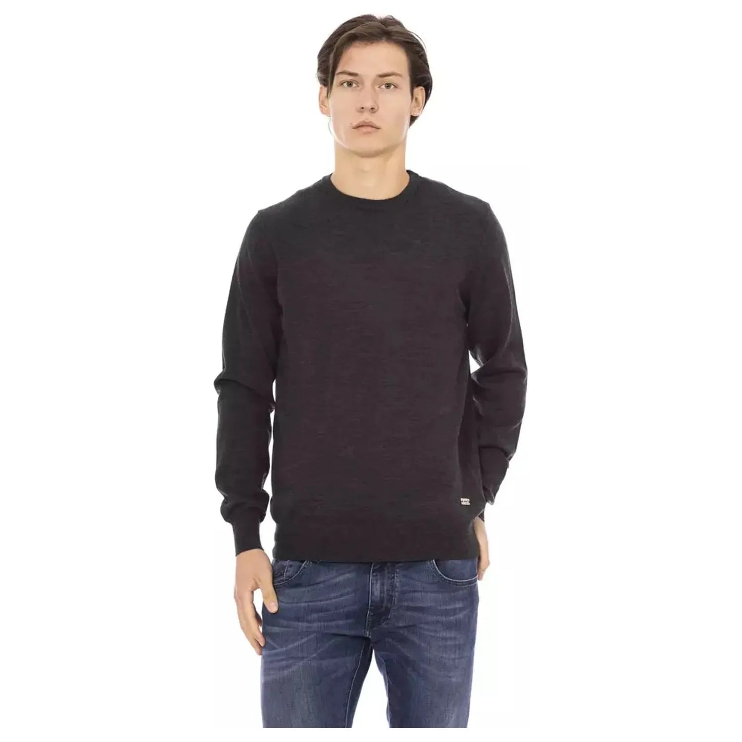 Baldinini Trend Elegant Crewneck Monogram Sweater gray-sweater-1 product-22433-246110986-29-577ab892-562.webp