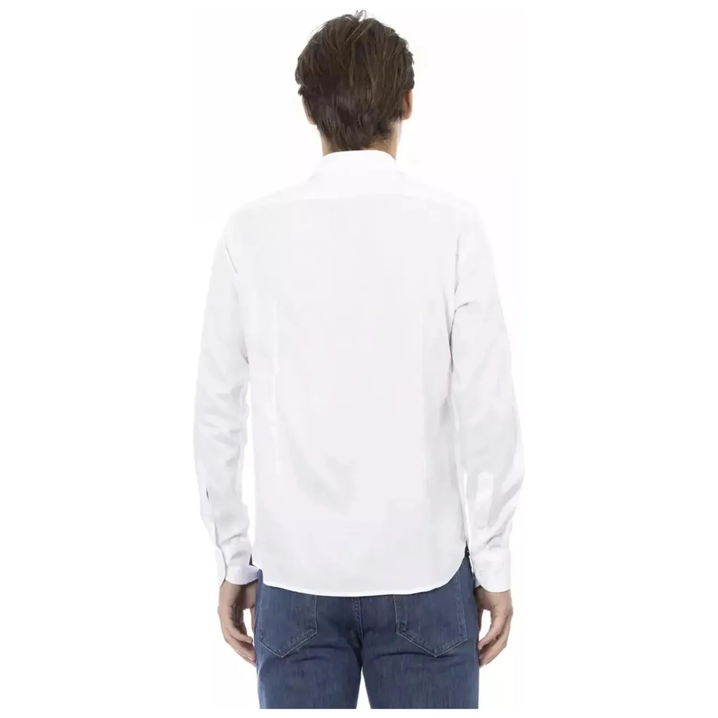 Baldinini Trend Elegant Slim Fit White Cotton Shirt white-viscose-shirt