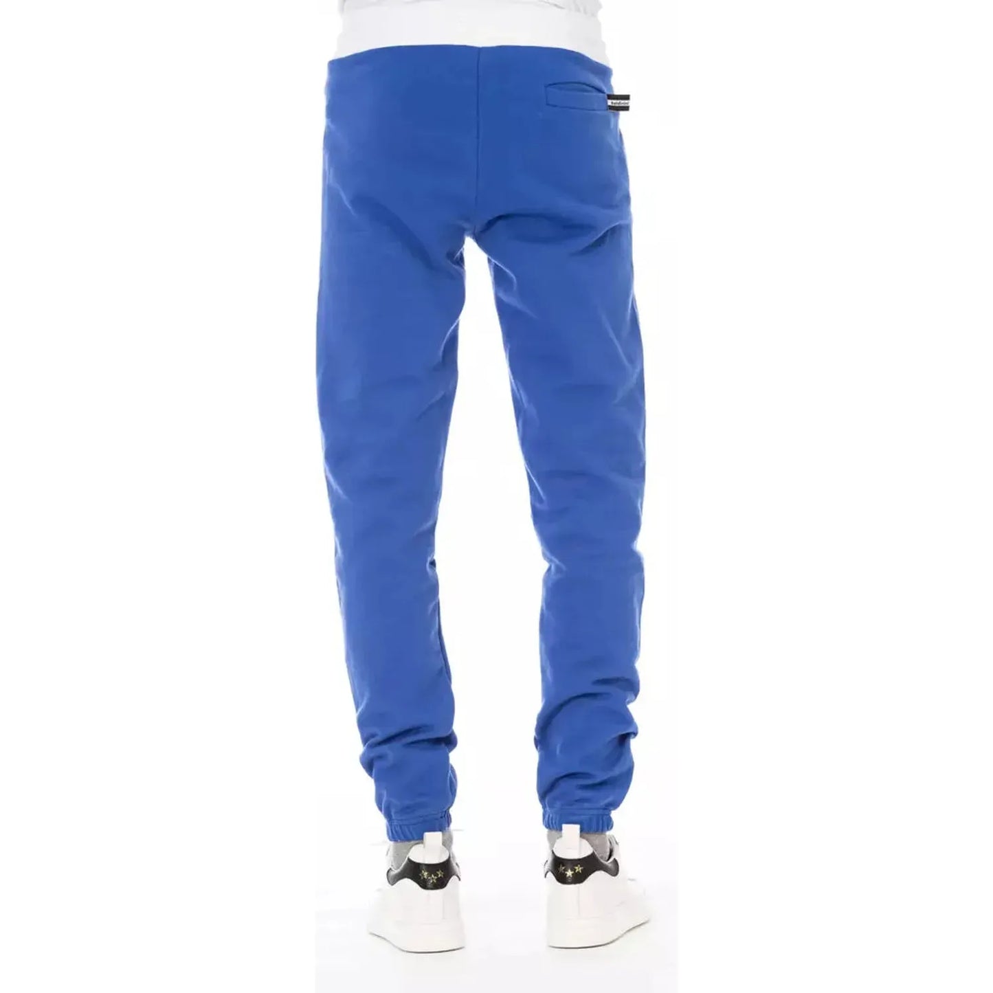 Baldinini Trend Elegant Fleece Sport Pants - Lace-Up & Logo Detail blue-cotton-jeans-pant-7