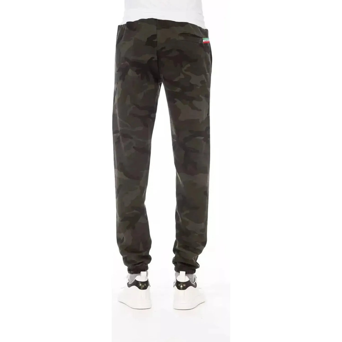 Baldinini Trend Chic Green Fleece Sport Pants army-cotton-jeans-pant