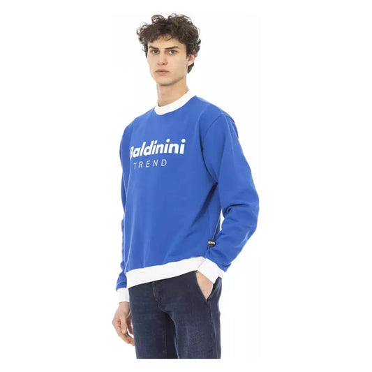 Baldinini TrendSleek Blue Cotton Fleece Hoodie with Front LogoMcRichard Designer Brands£99.00