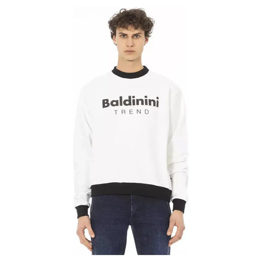 Baldinini Trend Chic White Cotton Fleece Hoodie with Front Logo white-cotton-sweater-2 product-22498-1215597010-29-c2dff168-a56.webp