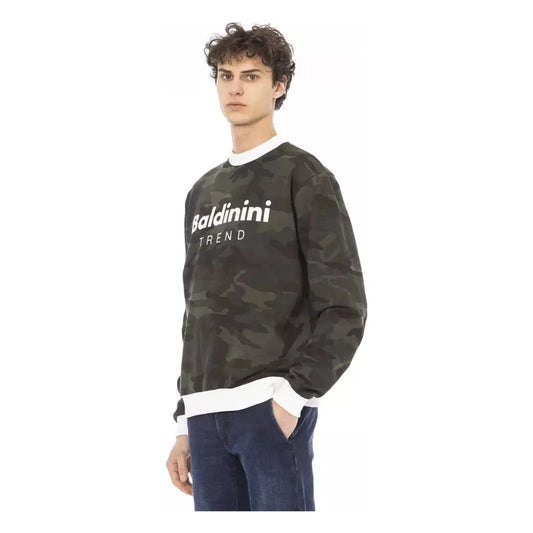 Baldinini Trend Army Cotton Fleece Hoodie with Front Logo army-cotton-sweater-1
