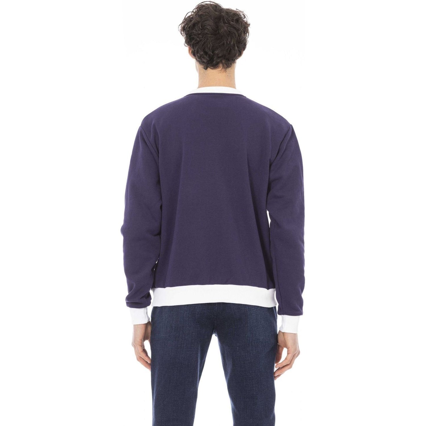 Baldinini Trend Elegant Purple Cotton Sweatshirt purple-cotton-sweater