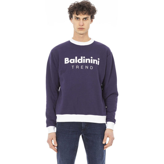 Baldinini Trend Elegant Purple Cotton Sweatshirt purple-cotton-sweater