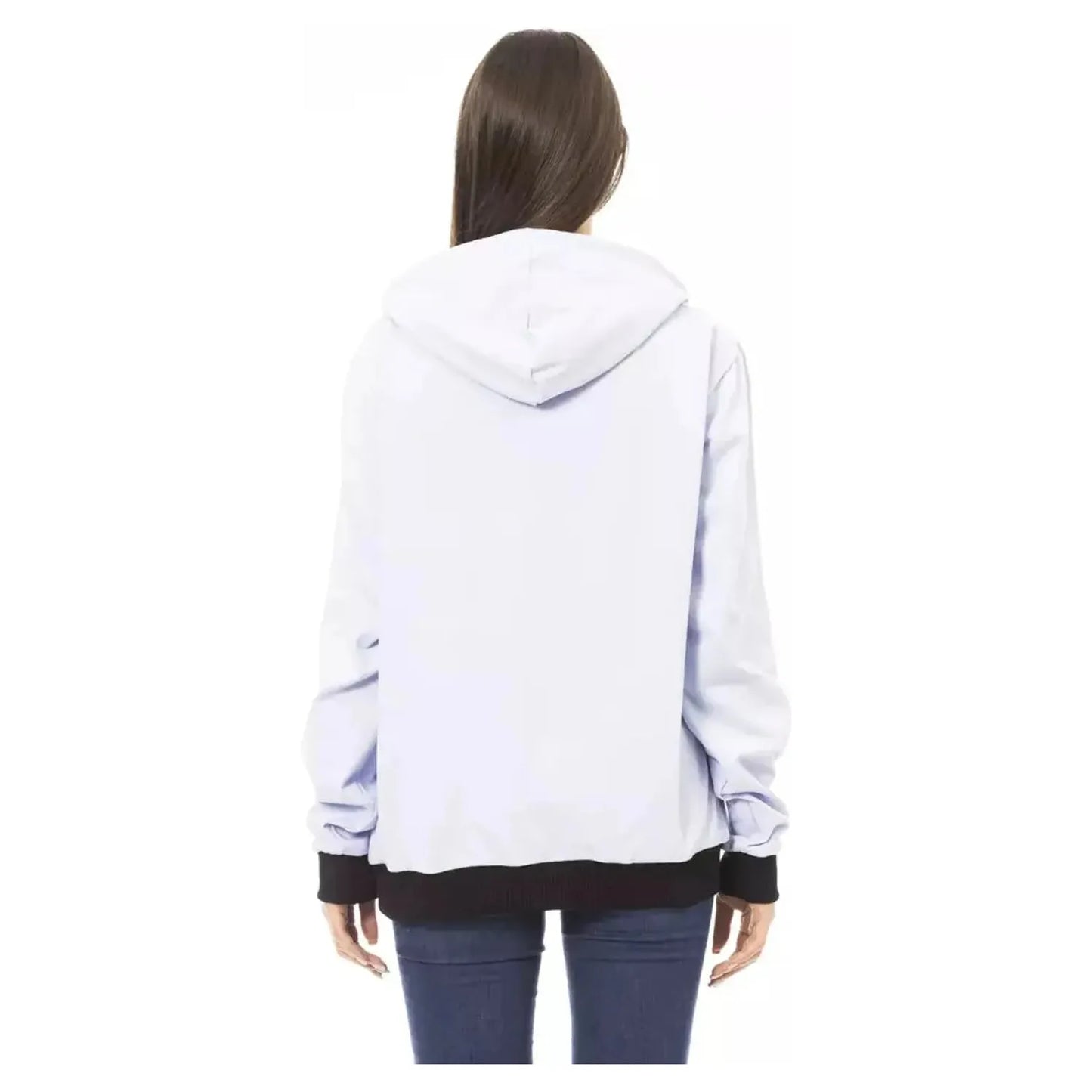 Baldinini Trend Chic Purple Cotton Hoodie with Front Logo violet-cotton-sweater