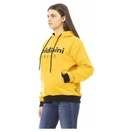 Baldinini Trend Chic Yellow Cotton Fleece Hoodie with Maxi Pocket yellow-cotton-sweater-1 product-22525-76661117-25-2351a676-589.webp