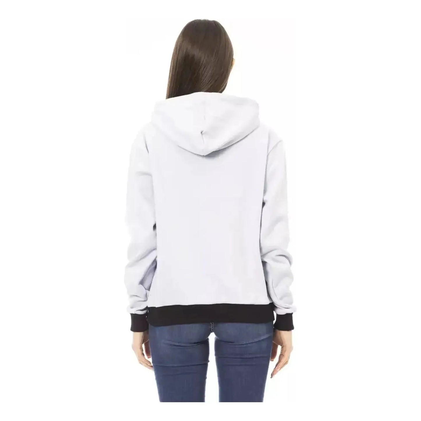 Baldinini Trend Chic White Cotton Fleece Hoodie with Front Logo white-cotton-sweater-11 product-22526-1752650677-20-0d3dac4d-1af.webp