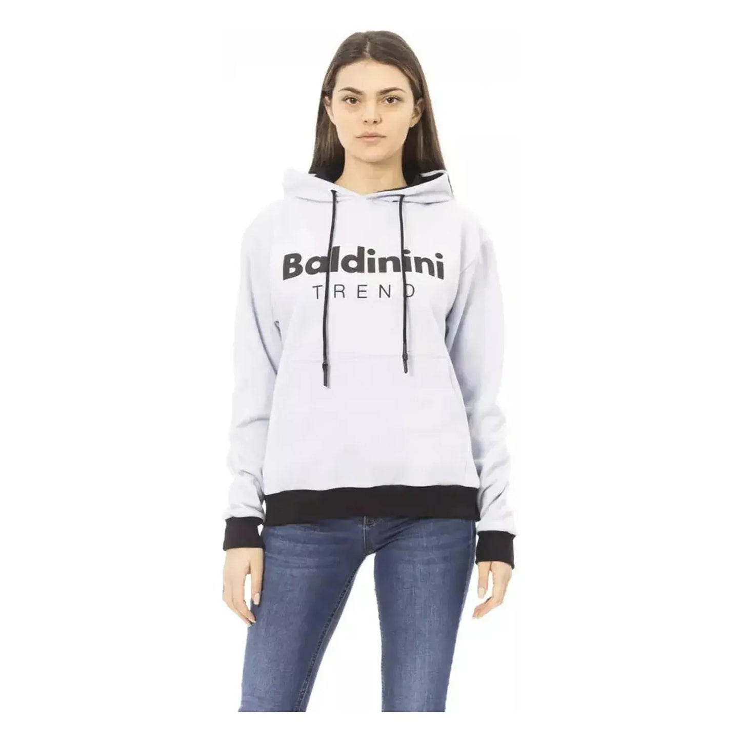 Baldinini Trend Chic White Cotton Fleece Hoodie with Front Logo white-cotton-sweater-11 product-22526-1887639128-30-b730f148-4a9.webp
