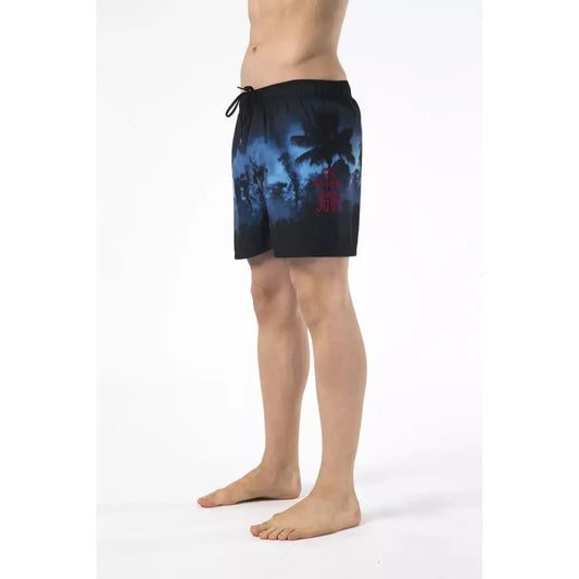 Just Cavalli Chic Printed Beach Shorts with Embroidered Logo black-swimwear-1