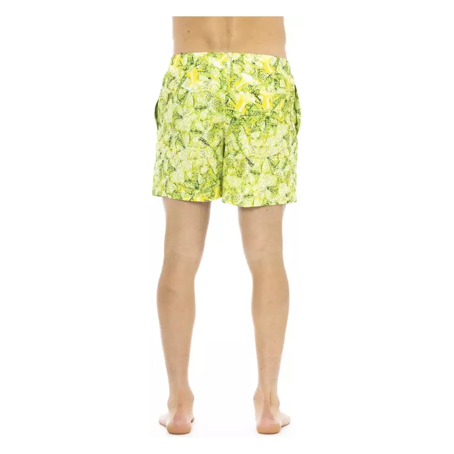 Just Cavalli Tropical Print Swim Trunks green-polyester-swimwear-3