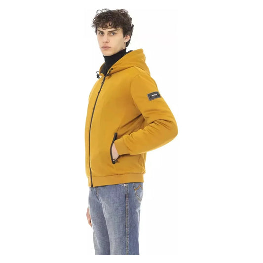 Baldinini Trend Elegant Yellow Short Hooded Jacket yellow-polyester-jacket