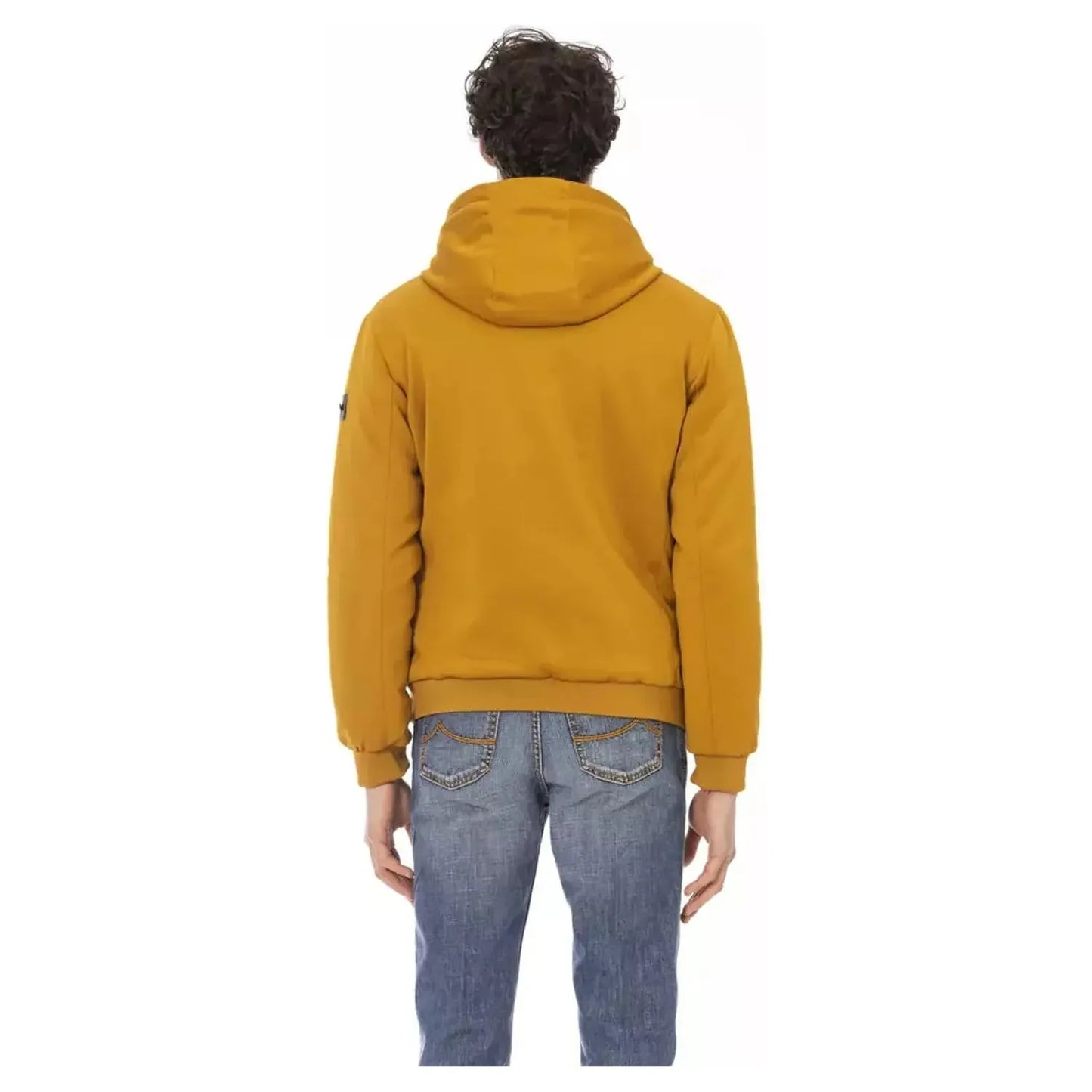 Baldinini Trend Elegant Yellow Short Hooded Jacket yellow-polyester-jacket