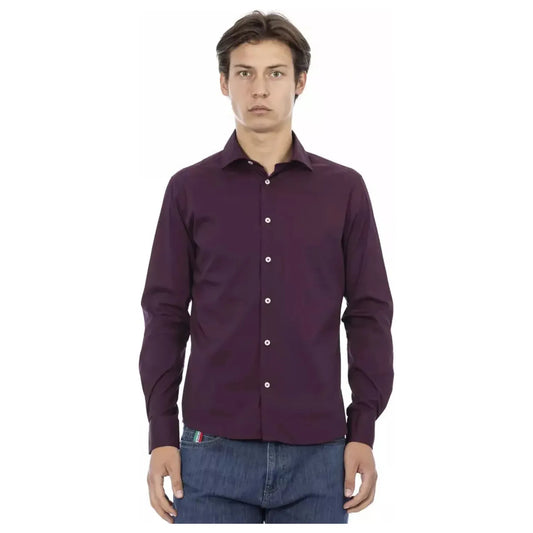 Baldinini Trend Chic Bordeaux Slim Fit Men's Shirt burgundy-cotton-shirt-5 product-22601-156704371-36-2b3c3fd8-5d3.webp