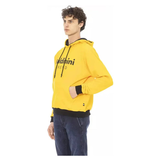 Baldinini Trend Sunshine Yellow Cotton Hoodie with Front Logo yellow-cotton-sweater-9
