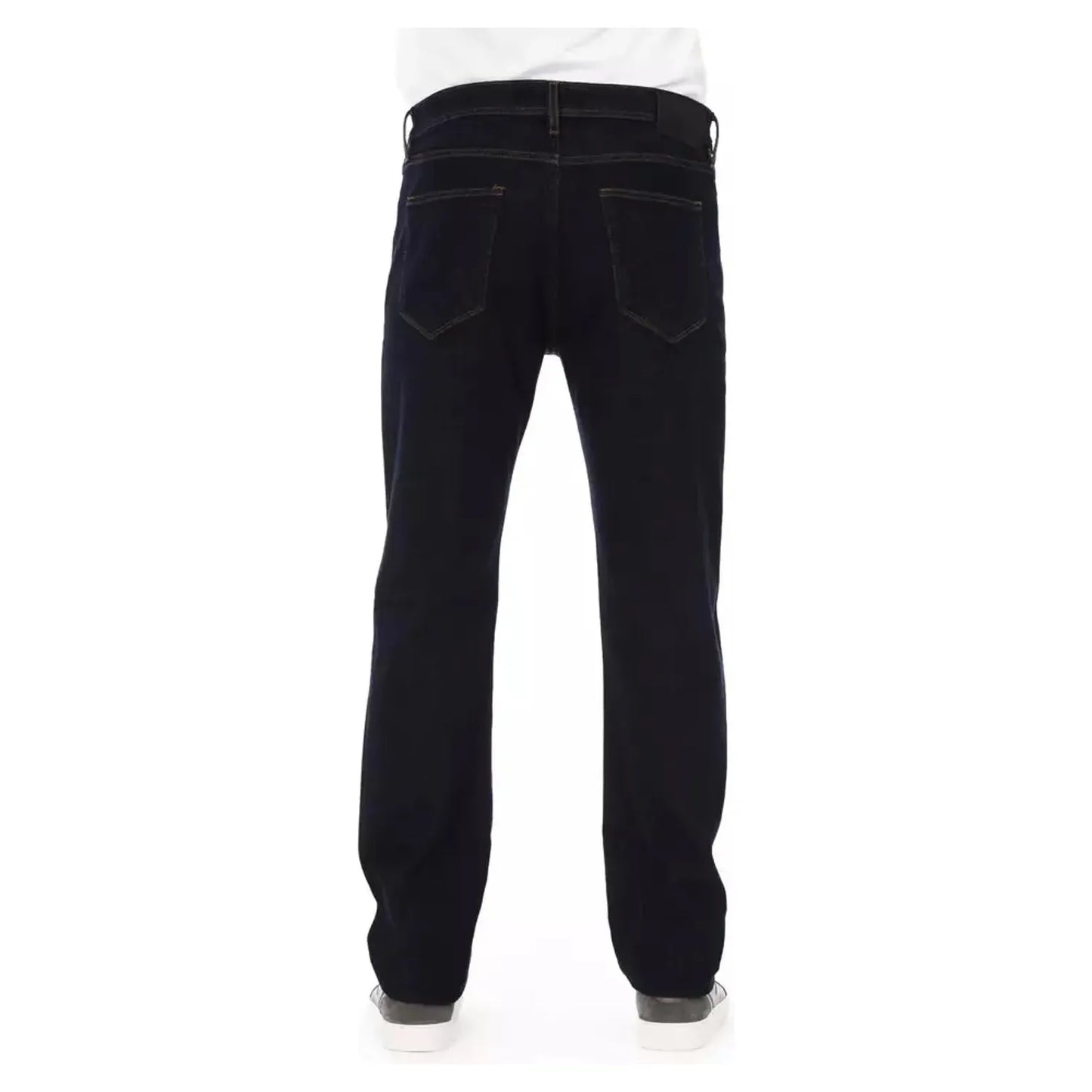 Baldinini Trend Chic Tricolor Detail Men's Designer Jeans blue-cotton-jeans-pant-199