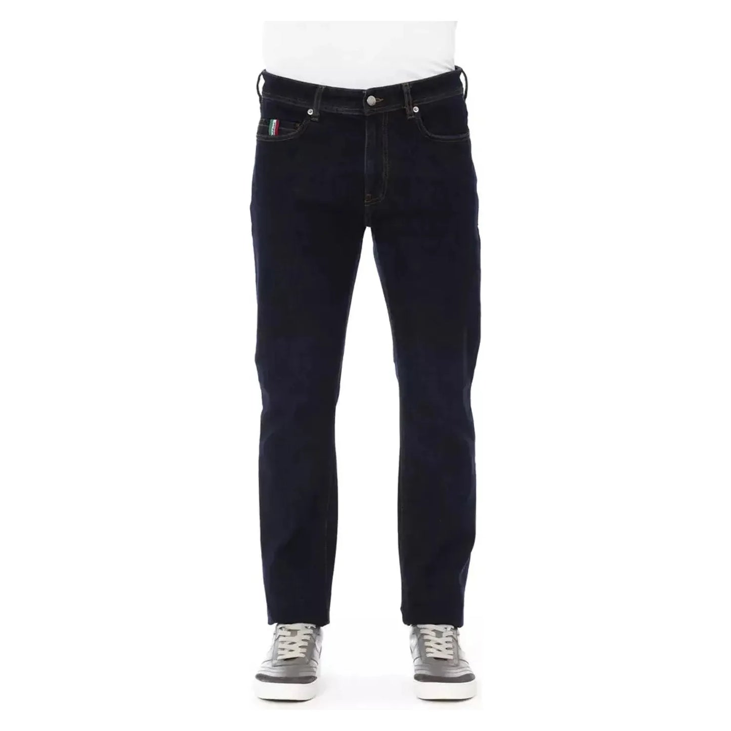 Baldinini Trend Elegant Tricolor Stitched Men’s Jeans blue-cotton-jeans-pant-204
