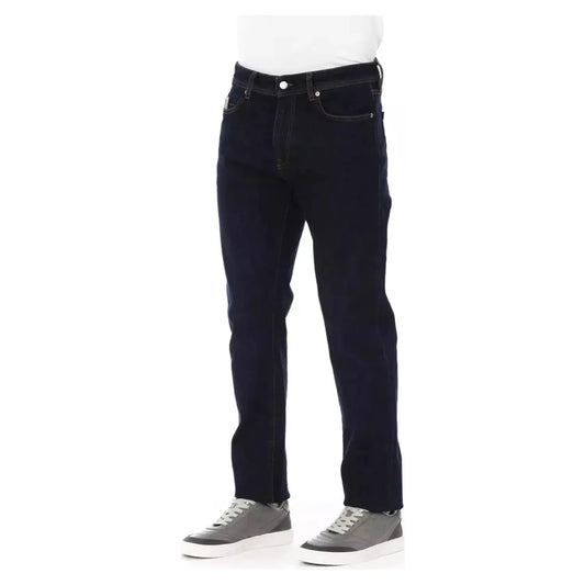 Baldinini Trend Elegant Tricolor Stitched Men’s Jeans blue-cotton-jeans-pant-204