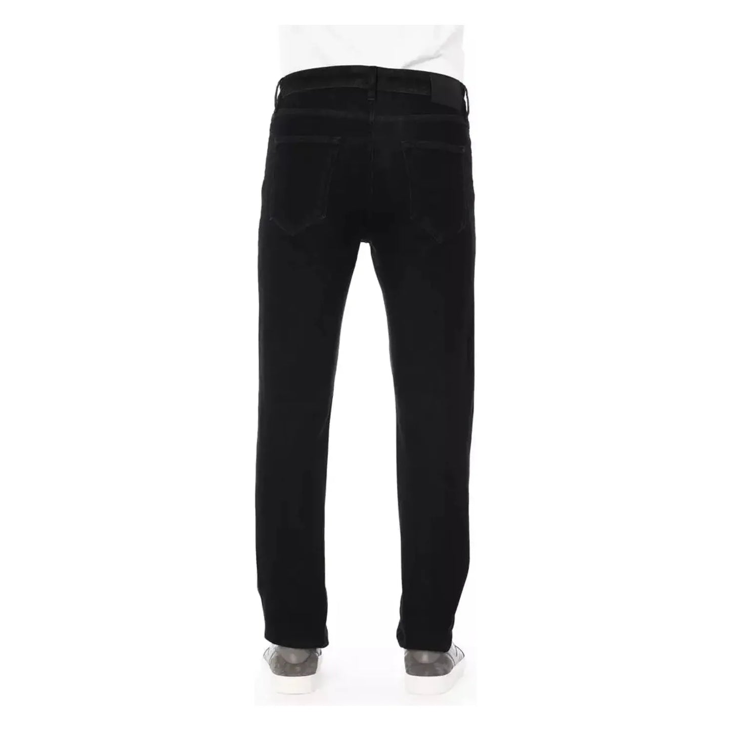 Baldinini Trend Elegant Tricolor Detail Men's Jeans black-cotton-jeans-pant-70
