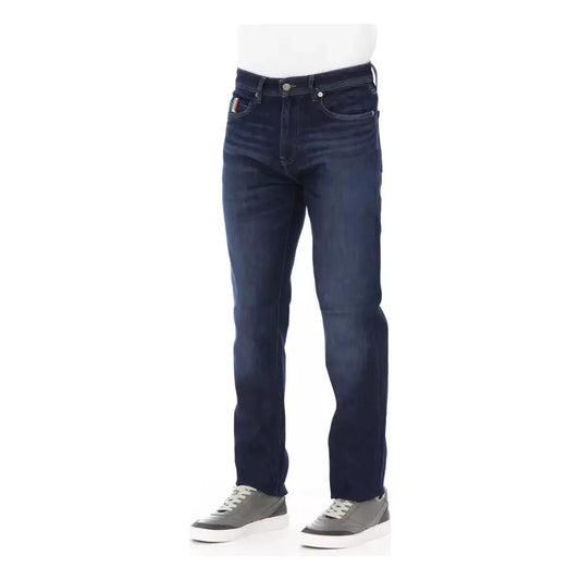 Baldinini Trend Chic Contrasting Stitch Regular Men's Jeans blue-cotton-jeans-pant-89