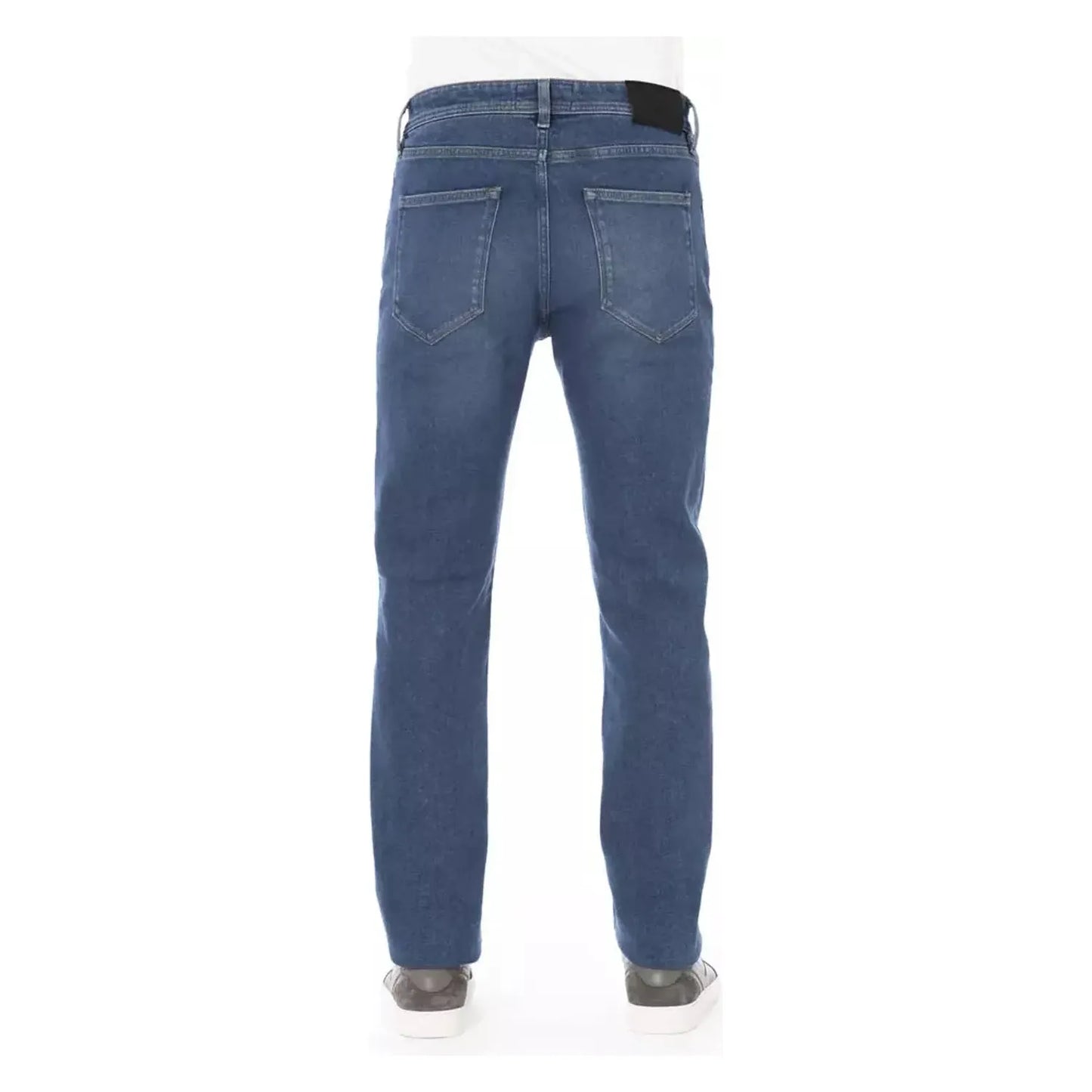 Baldinini Trend Chic Tricolor Accented Designer Jeans blue-cotton-jeans-pant-79