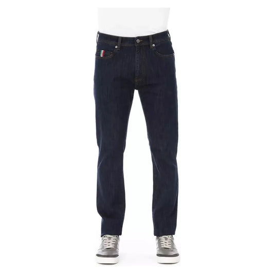 Baldinini Trend Chic Tricolor Insert Jeans for Men blue-cotton-jeans-pant-198