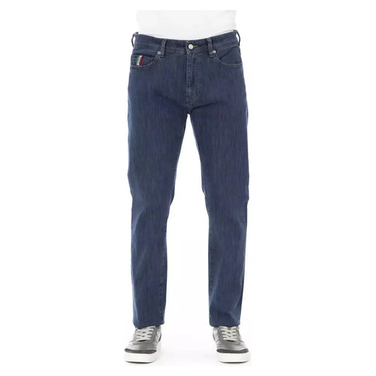 Baldinini Trend Chic Cotton Blend Denim for the Modern Man blue-cotton-jeans-pant-197