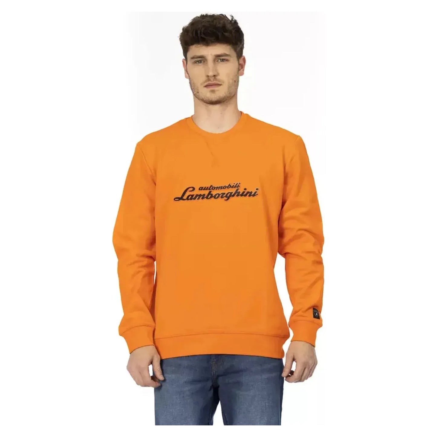 Automobili LamborghiniSleek Orange Crewneck Sweatshirt with Sleeve LogoMcRichard Designer Brands£109.00