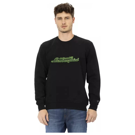 Automobili Lamborghini Sleek Cotton Crewneck Sweatshirt with Logo black-cotton-sweater-124