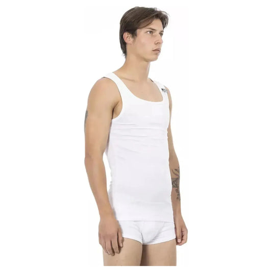 Bikkembergs Sleek Bi-Pack Stretch Cotton Men's Tank Top white-cotton-t-shirt-117