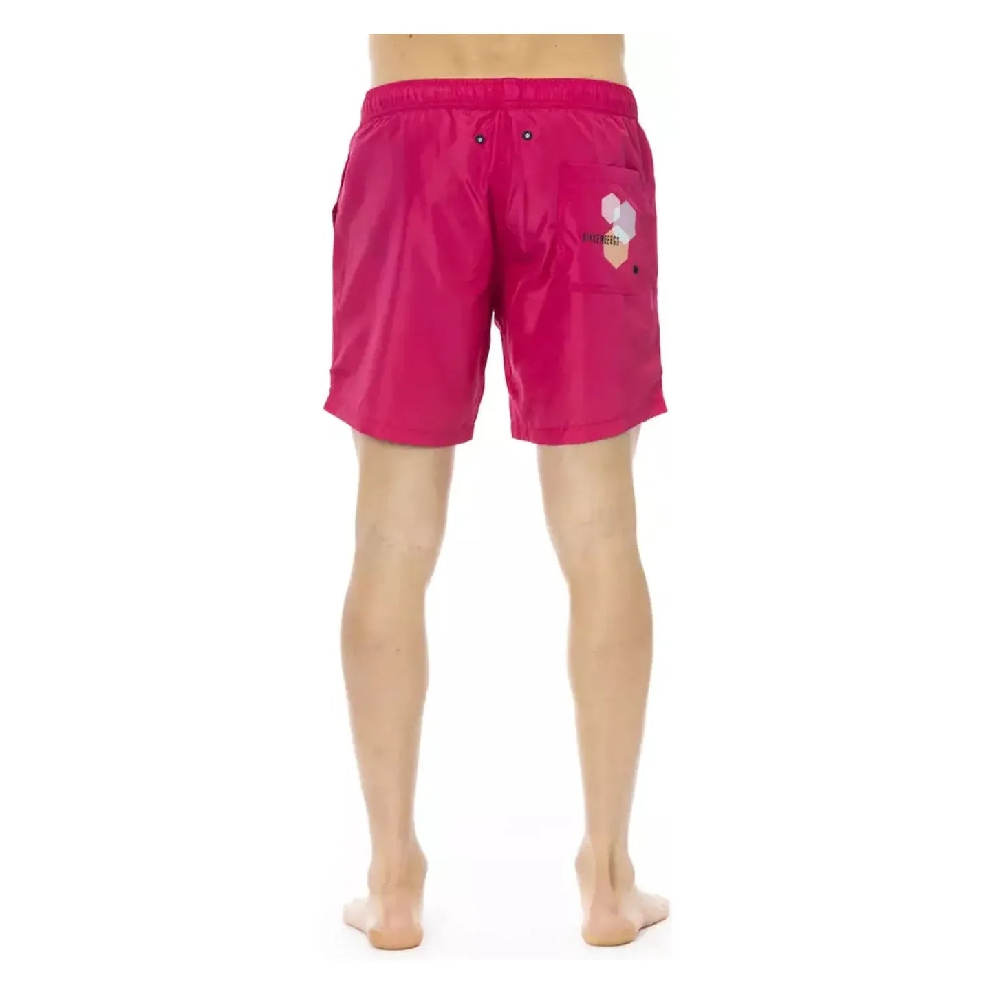 Bikkembergs Fuchsia Swim Shorts with Side Print Detail fuchsia-polyester-swimwear-3