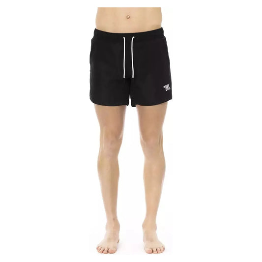 Bikkembergs Chic Black Swim Shorts with Signature Band black-polyester-swimwear-25