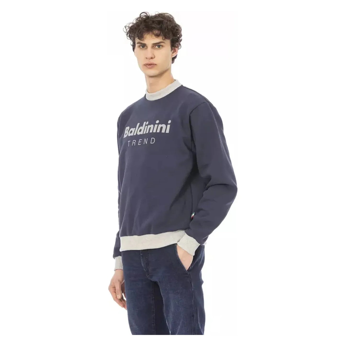 Baldinini Trend Elegant Blue Long Sleeve Sweatshirt blue-cotton-sweater-116