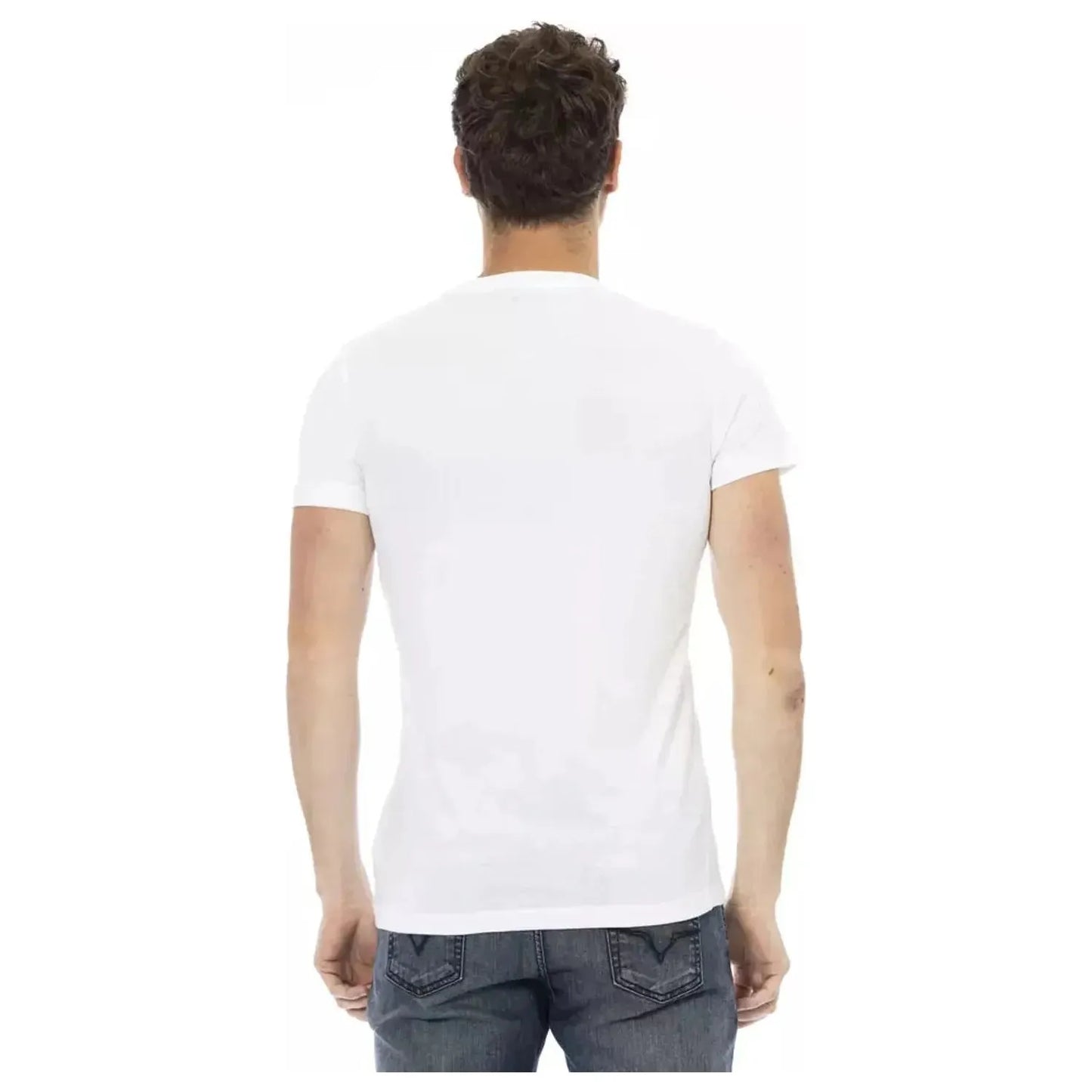 Trussardi Action Sleek White Printed Tee with Superior Comfort white-cotton-t-shirt-127