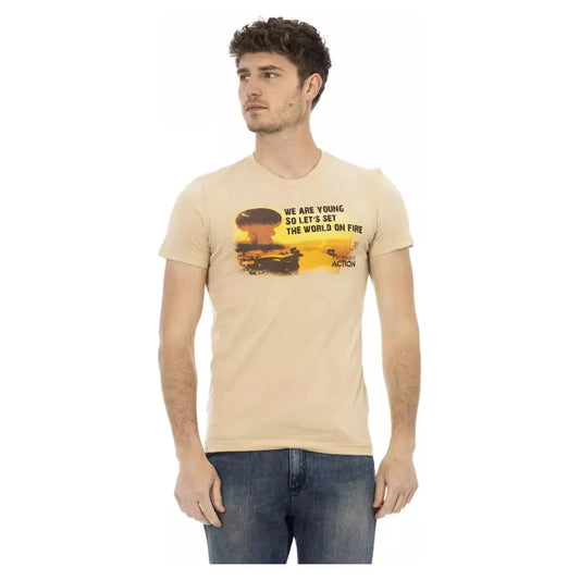 Trussardi Action Elevated Beige Short Sleeve T-Shirt with Chic Front Print beige-cotton-t-shirt-27 product-22673-1037381351-33-09c41c77-371.webp