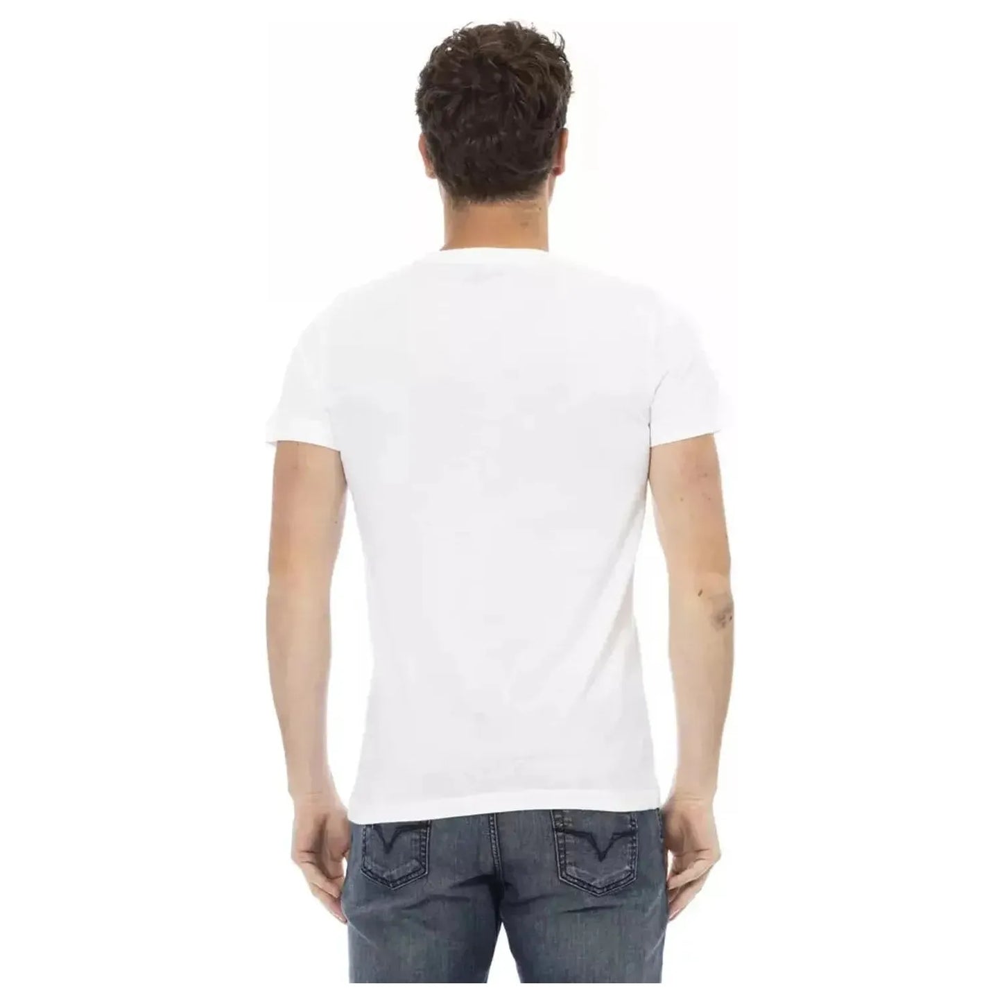 Trussardi Action Sleek Short Sleeve Fashion Statement Tee white-cotton-t-shirt-101