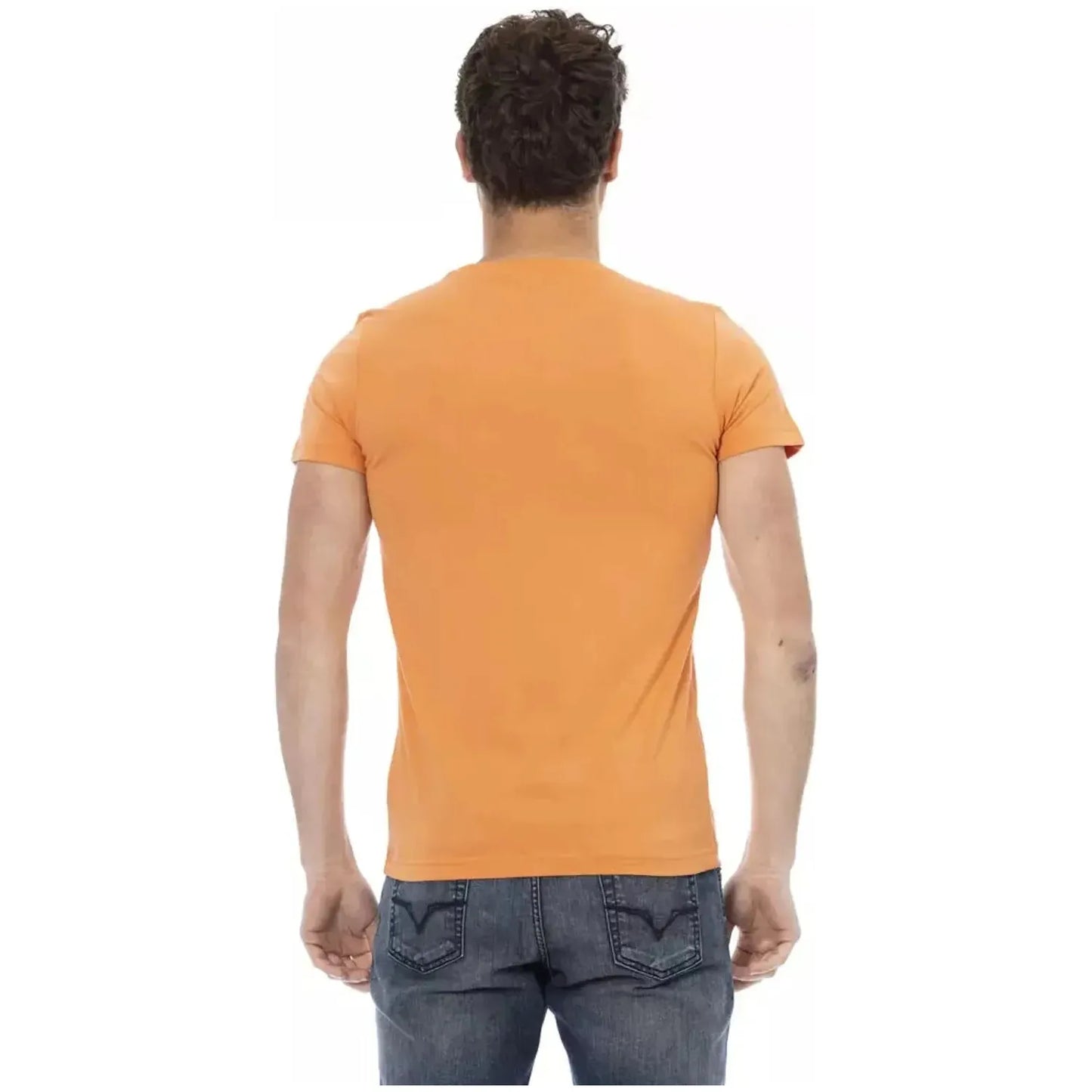 Trussardi Action Orange Cotton Blend Tee with Chic Front Print orange-cotton-t-shirt-18