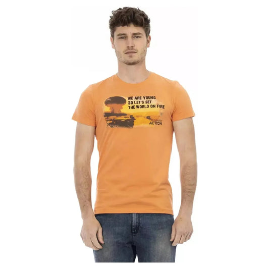 Trussardi Action Orange Cotton Blend Tee with Chic Front Print orange-cotton-t-shirt-18